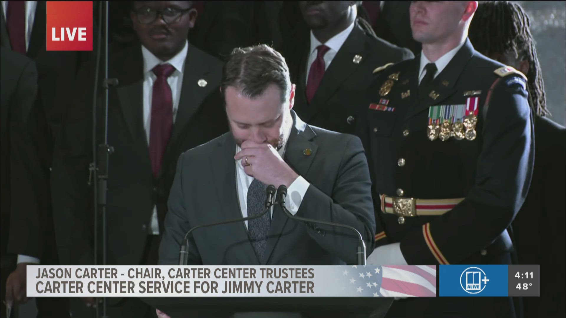 Jimmy Carter's grandson Jason Carter gives emotional speech at the