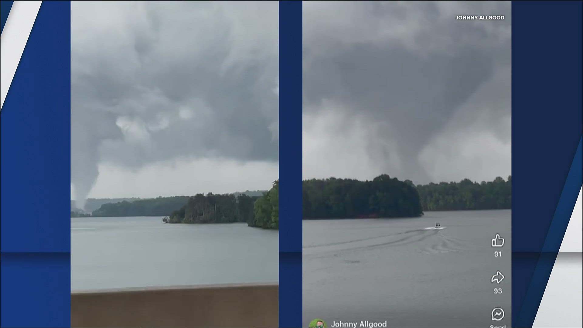 Storms moved over the area Friday, bringing down trees.