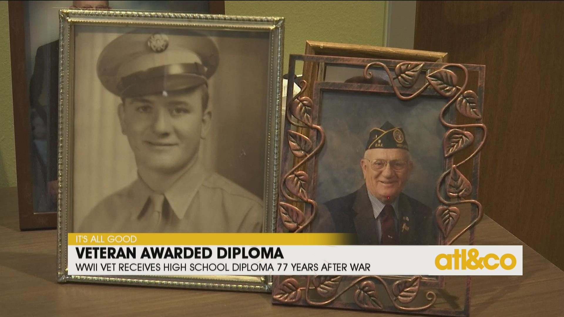 77 years after the war, 98-year-old veteran Donald Huisenga finally received his well-deserved high school diploma in a special ceremony.