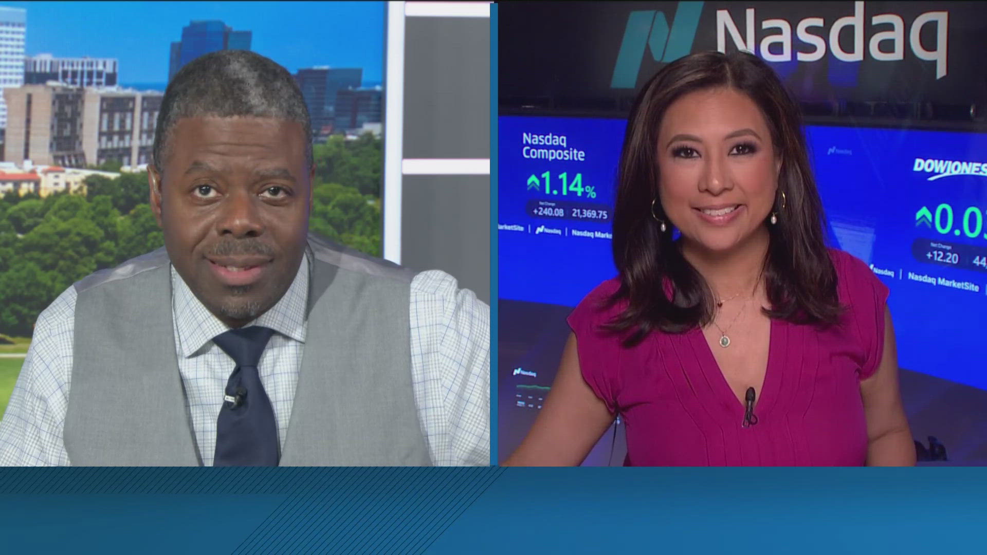 Maribel Aber discusses key financial news and market developments live from the NASDAQ Exchange.