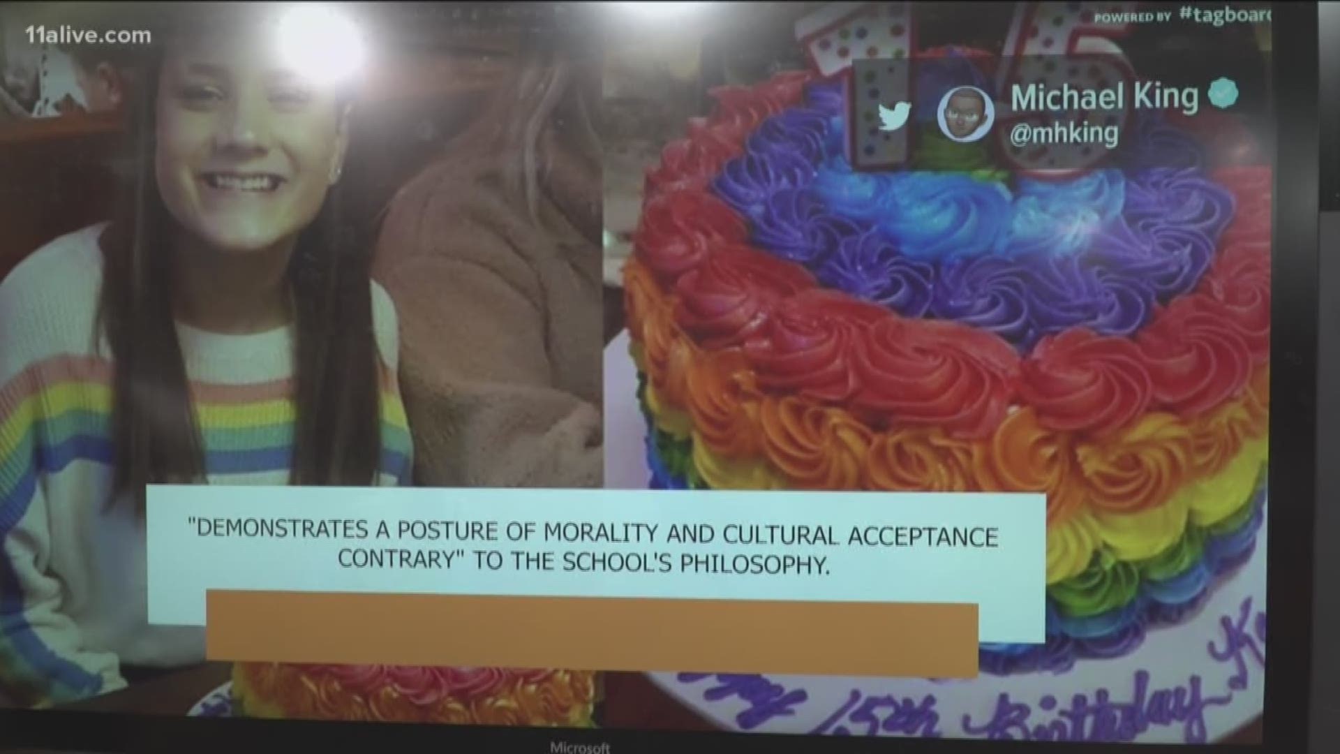 In a statement shared with NBC News, the Kentucky school said that the rainbow-filled photo was just the last straw following two years of student code violations.