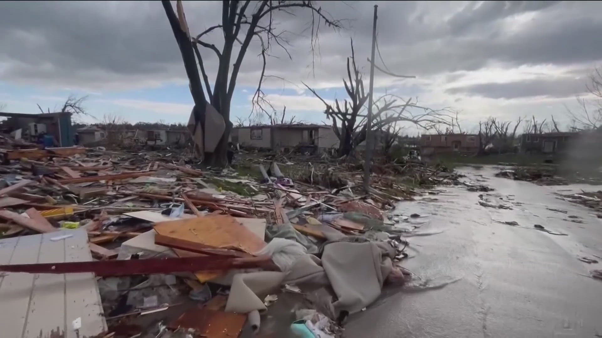 The National Weather Service is evaluating how many tornadoes touched down.