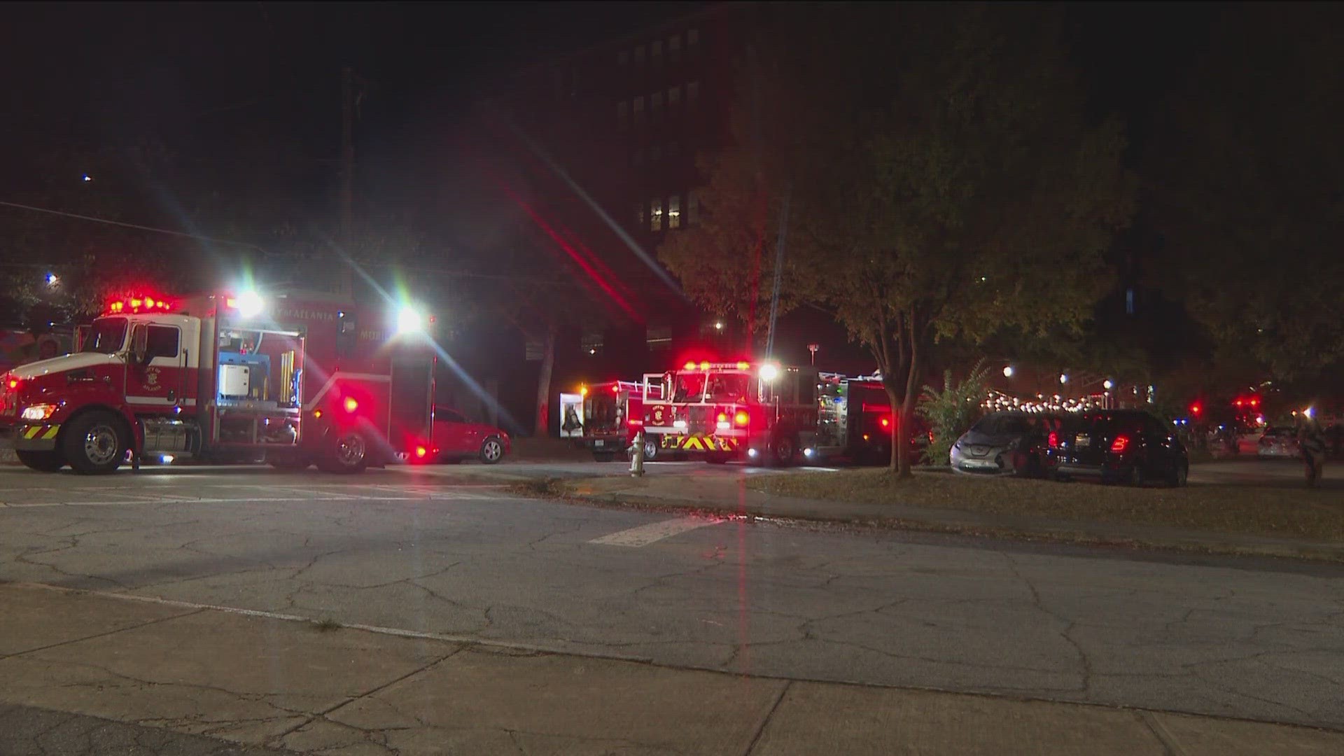 Atlanta Fire and Rescue crews were at the scene as smoke came from the parking garage.