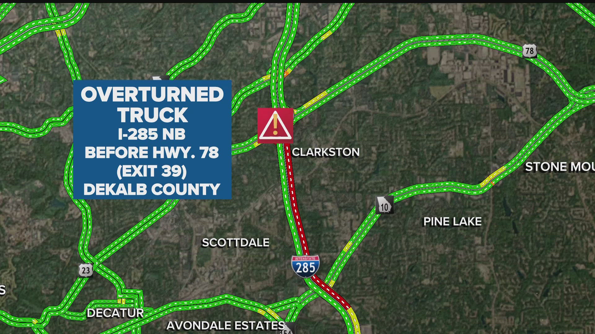 Traffic Alert: Lanes reopening on I-285 NB in DeKalb County after crash ...