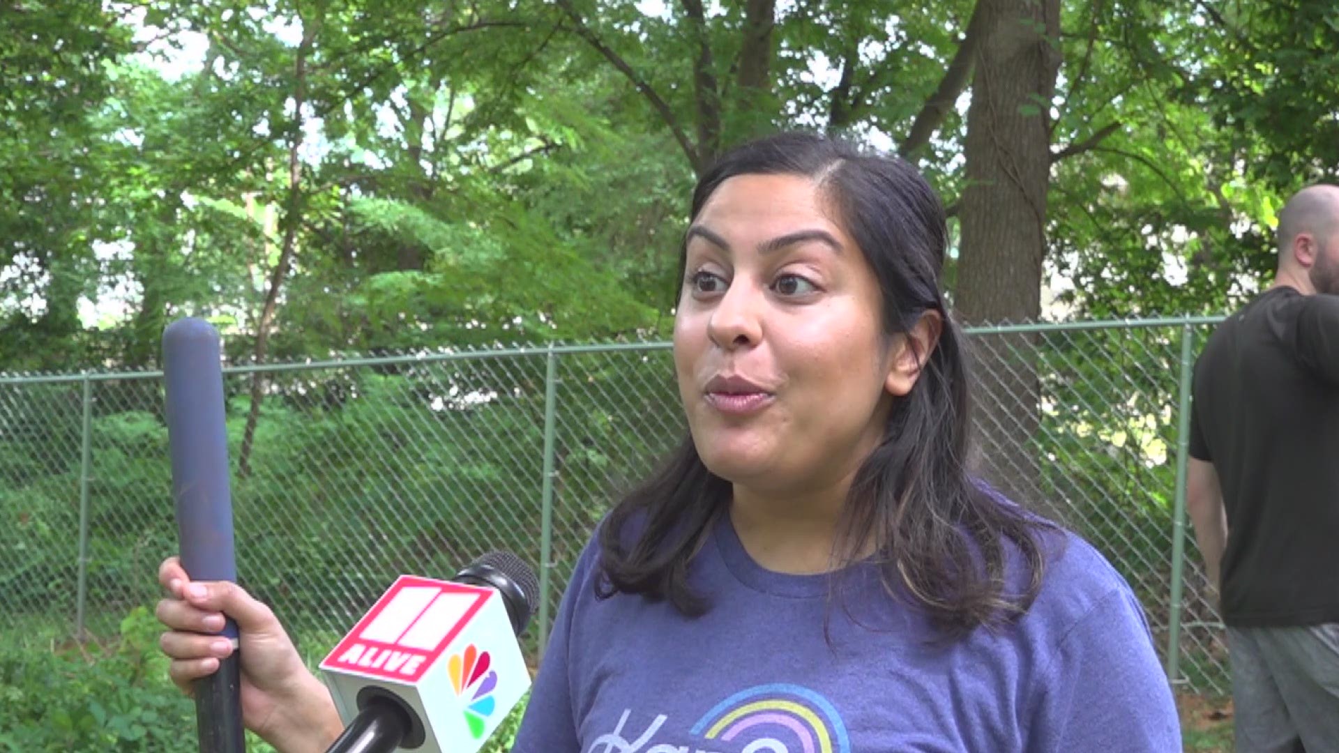 Volunteers gathered at Gilliam Park to bring dog park to the area.