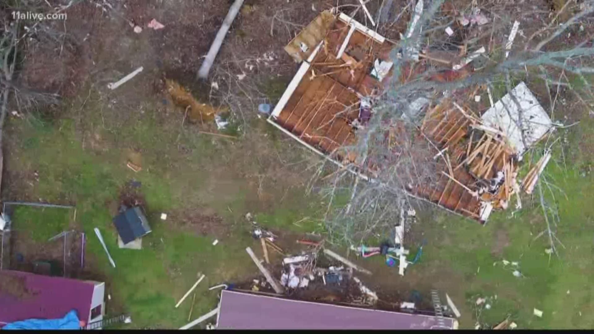 The National Weather Service has confirmed a tornado was responsible for the damage seen around a home in Adairsville.