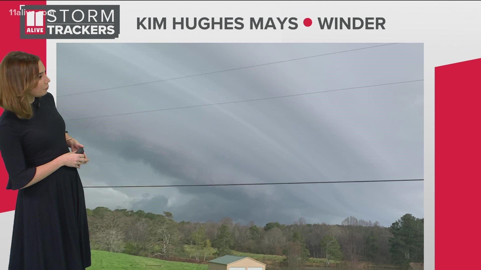 Shelf clouds were seen in parts of North Georgia with Sunday's storms