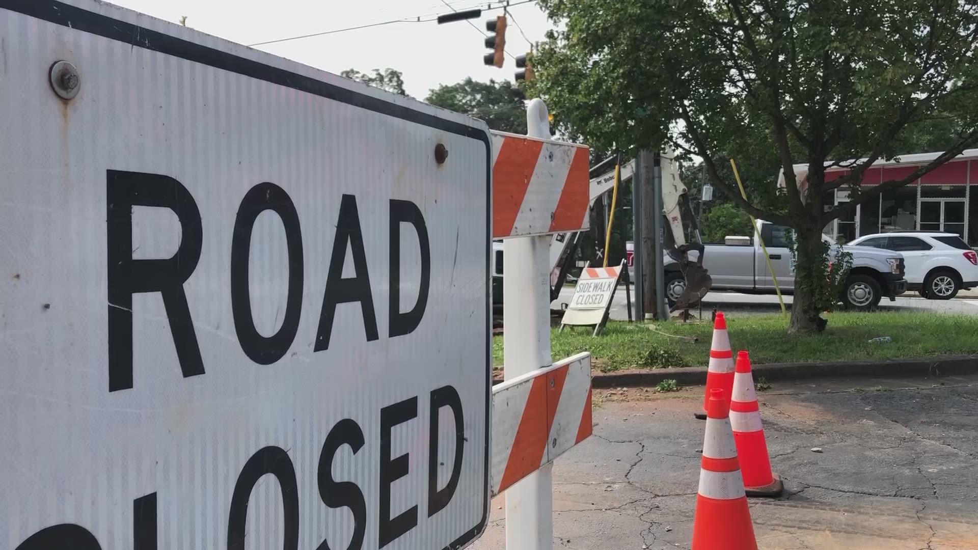 Construction is underway at the intersection of Washington Rd and Semmes St.
