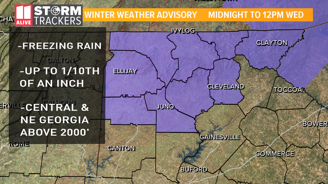 Winter Weather Advisory expanded in North Georgia Mountains | 11alive.com