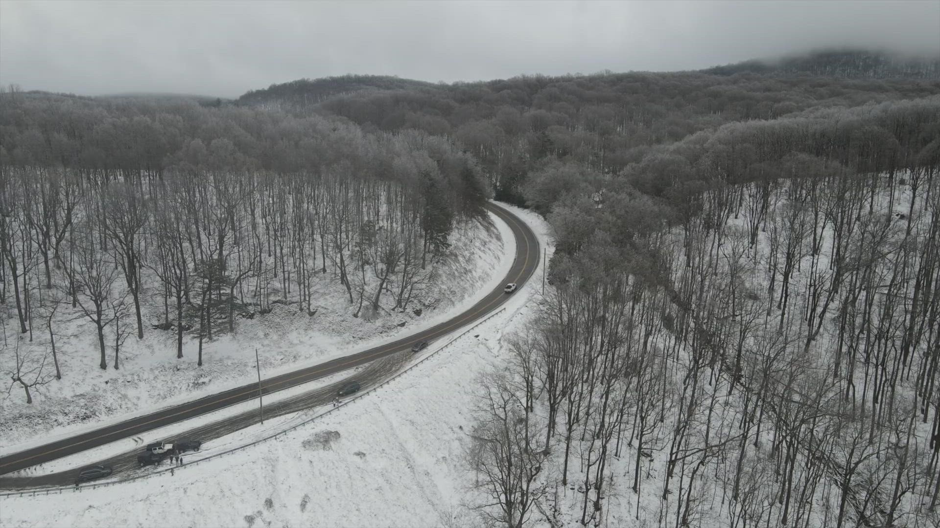 Wintry weather blanketed much of north Georgia and parts of the metro on Sunday.