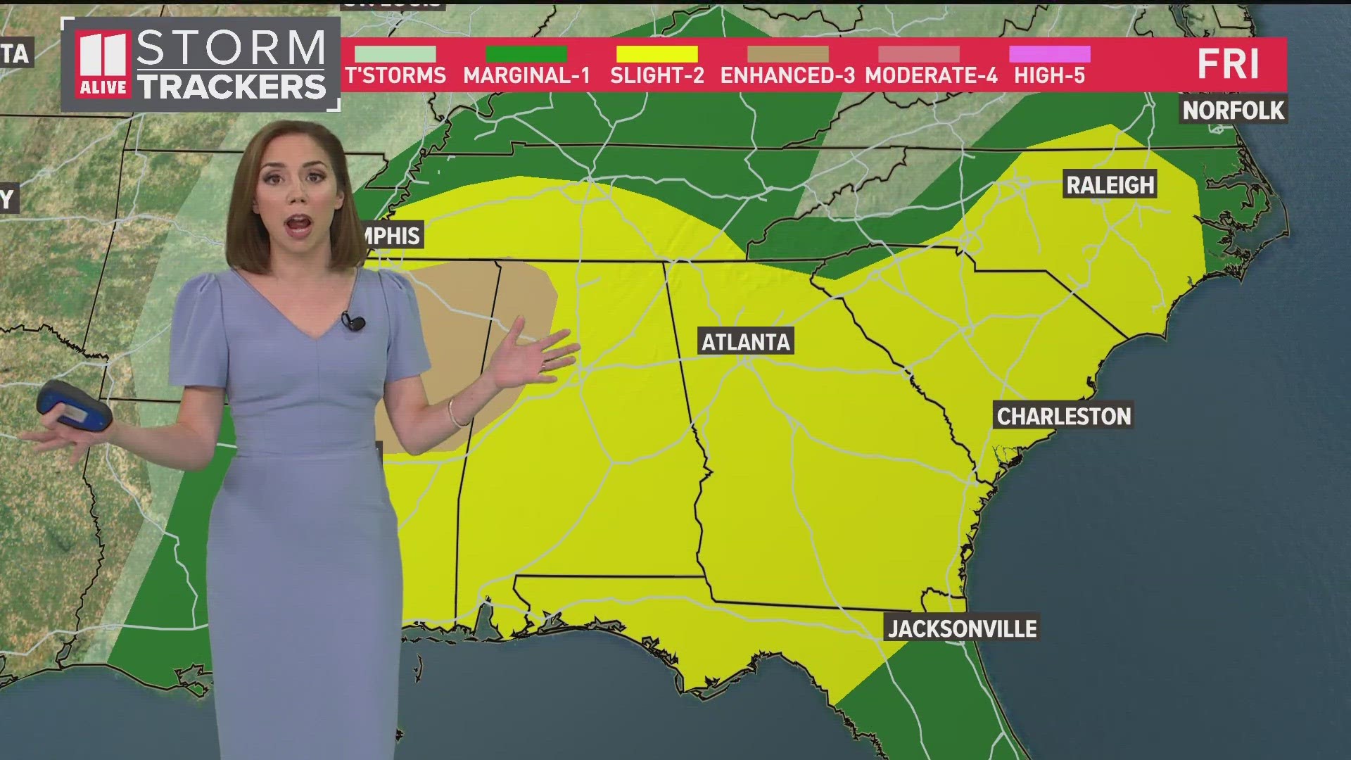 Atlanta Georgia weather 6pm update on potential severe storms Friday