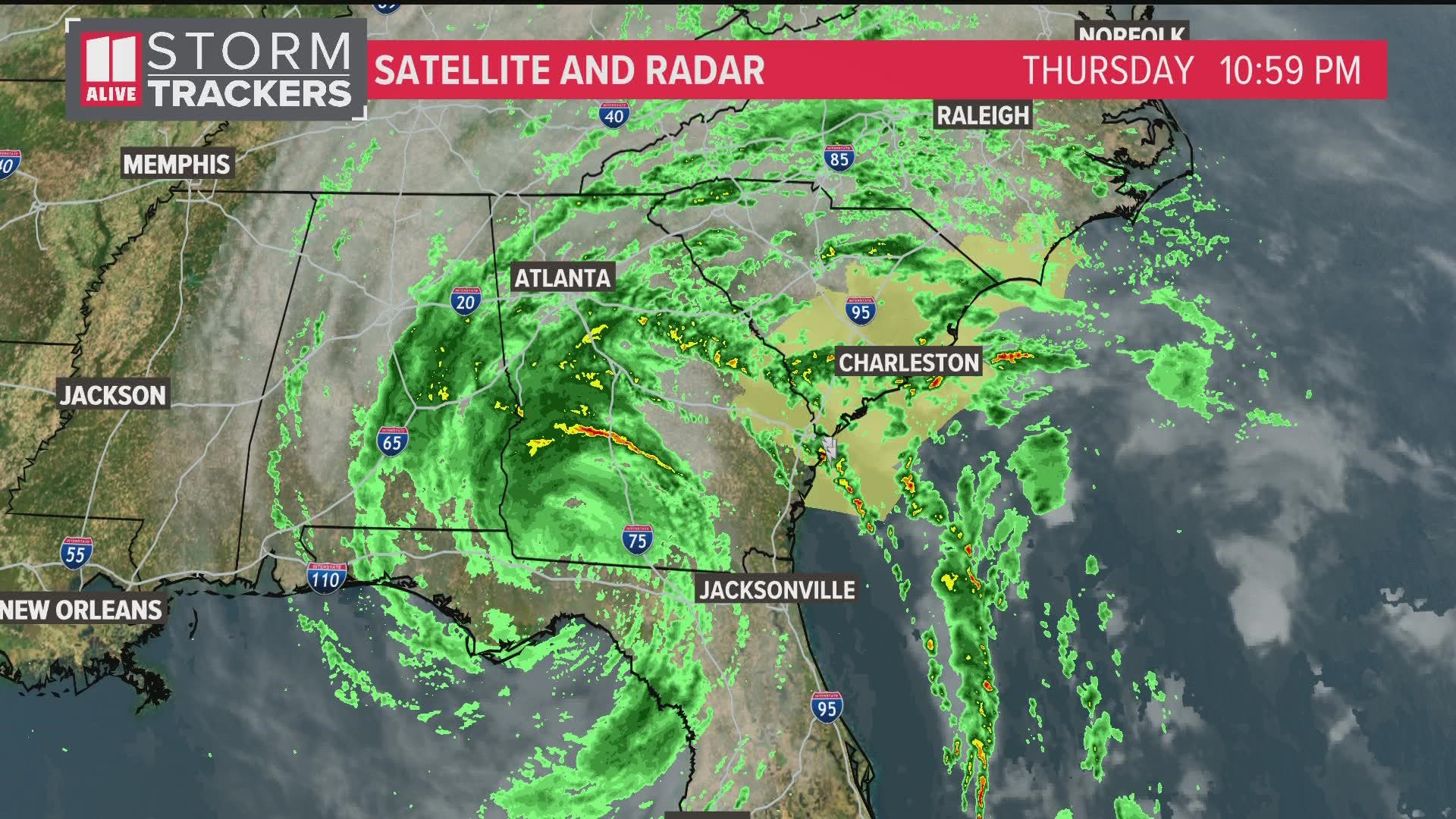 The storm was downgraded to a Tropical Depression just before 10 p.m.