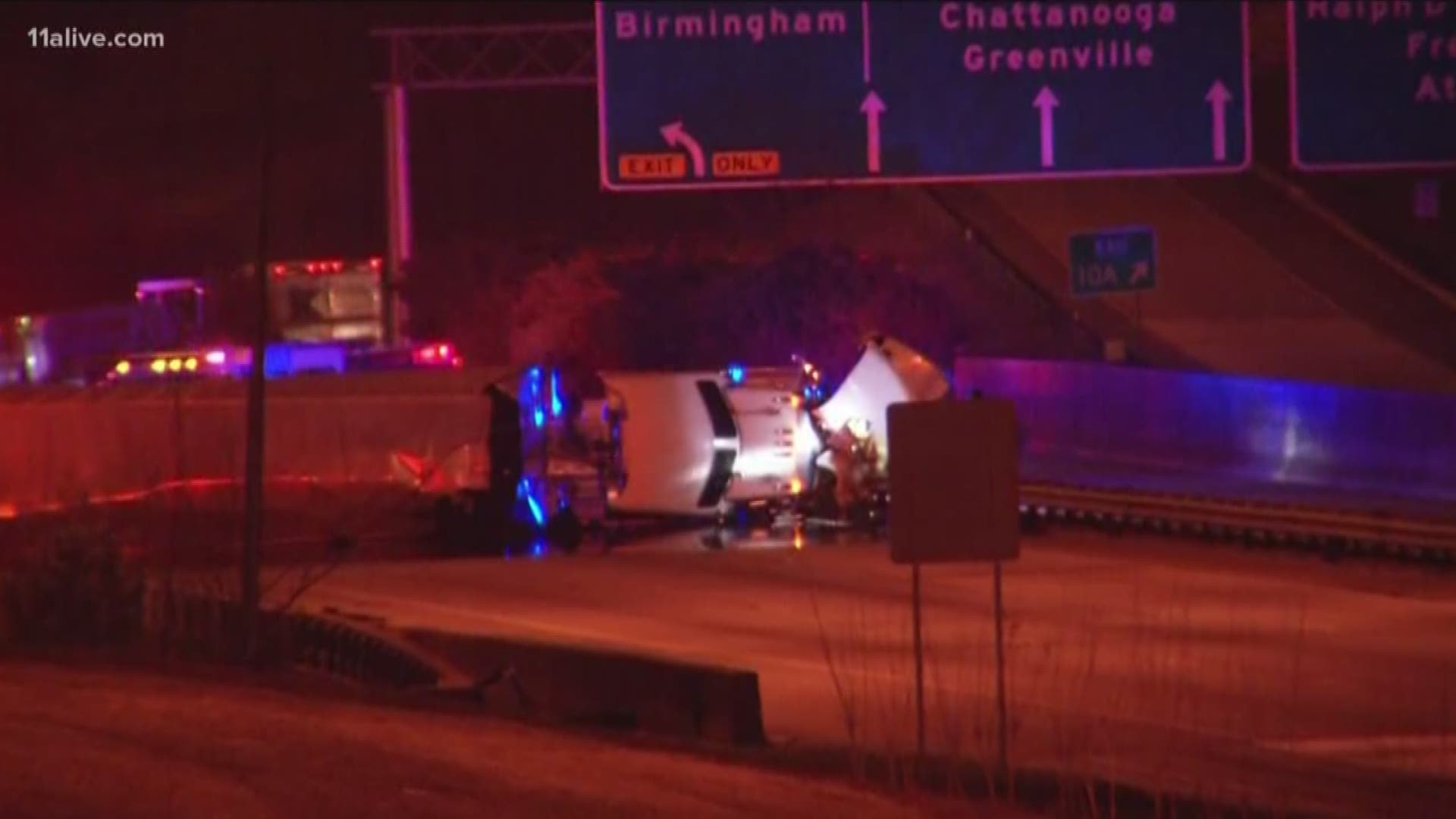 GDOT said the tractor trailer was carrying 41,000 pounds of ink.