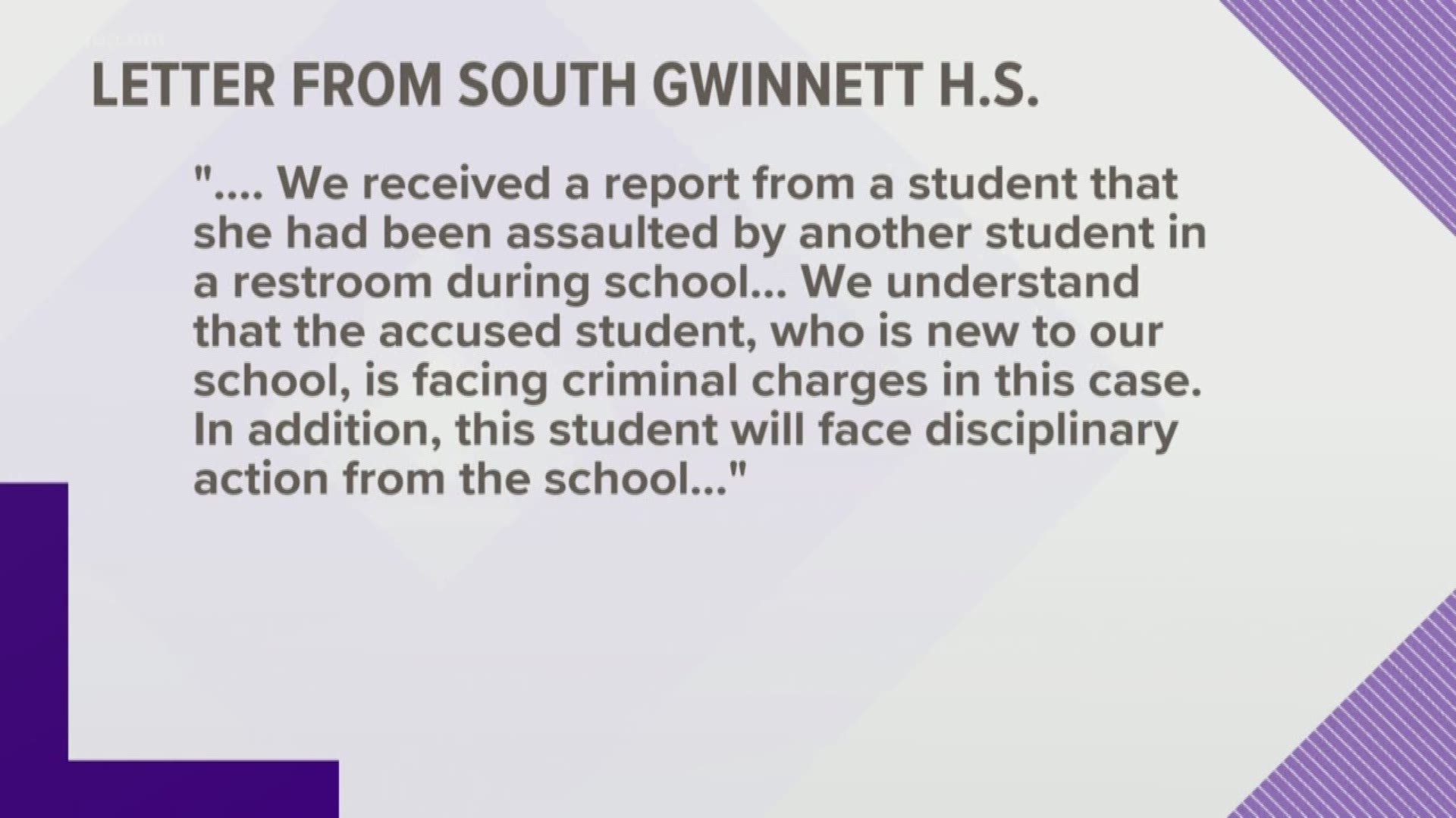 Here's what school officials said in a letter sent home.