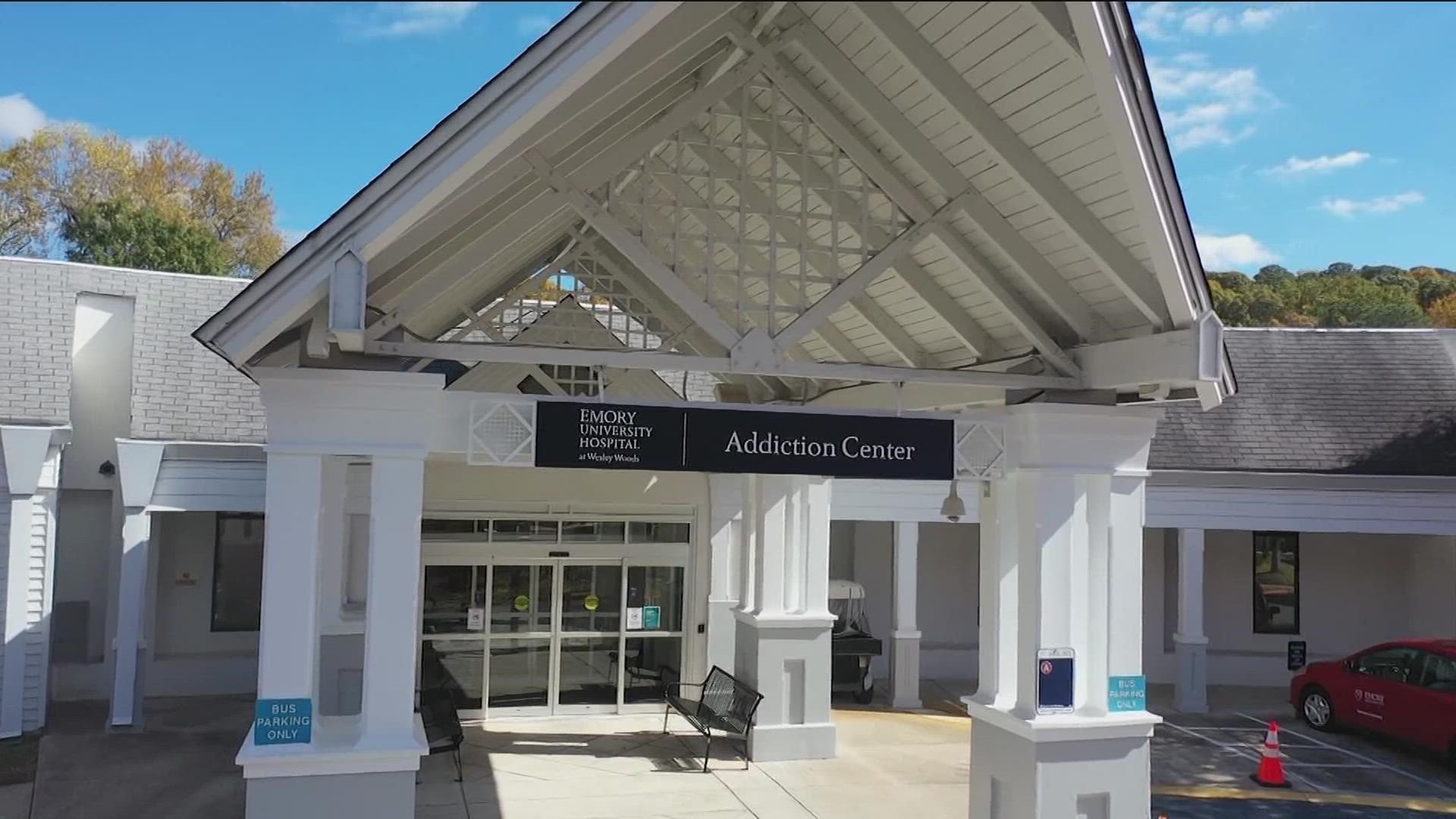 The new addiction center is at Emory University Hospital at Wesley Woods in Atlanta.