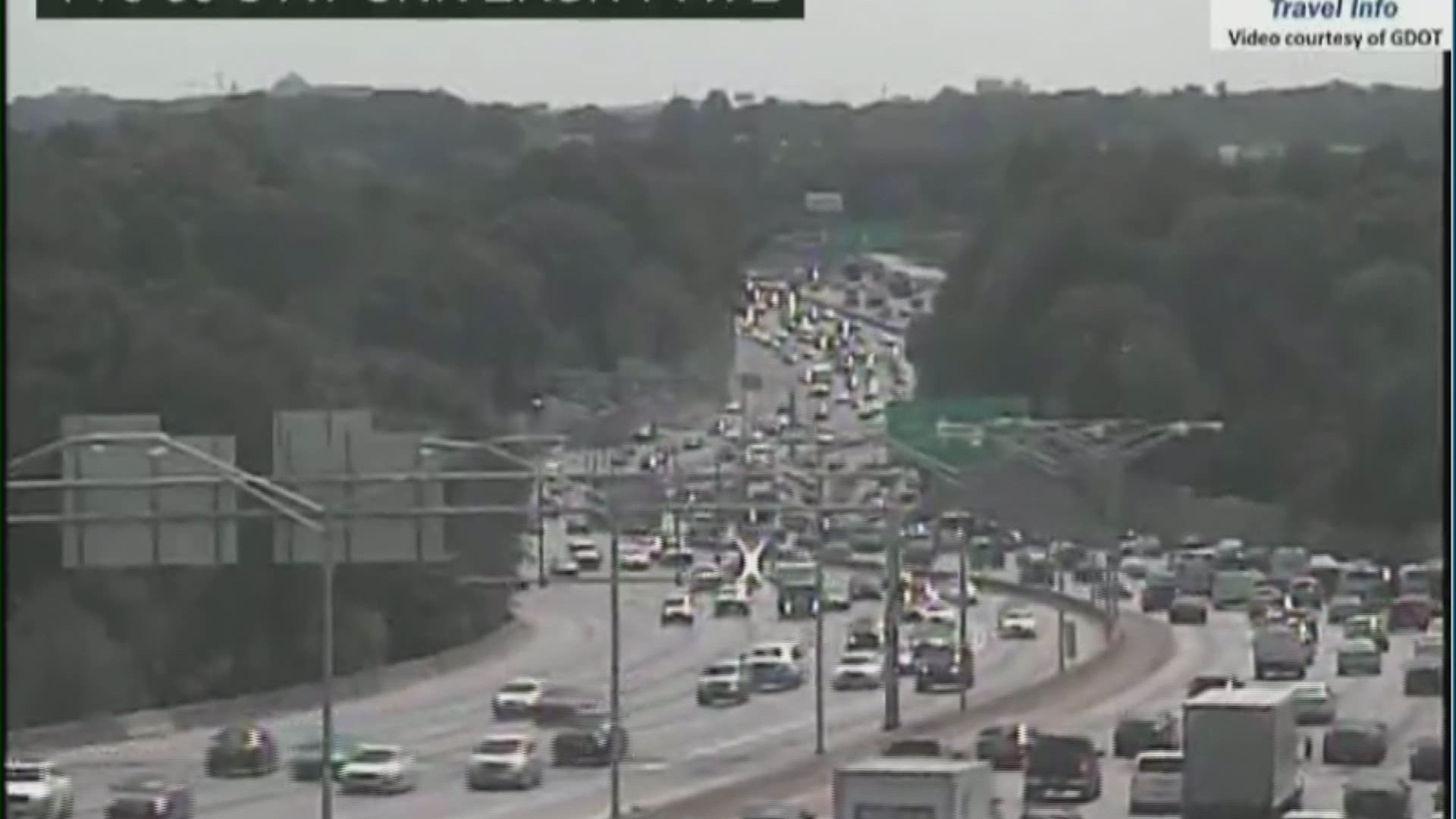 Traffic was backed up beyond Langford Parkway.