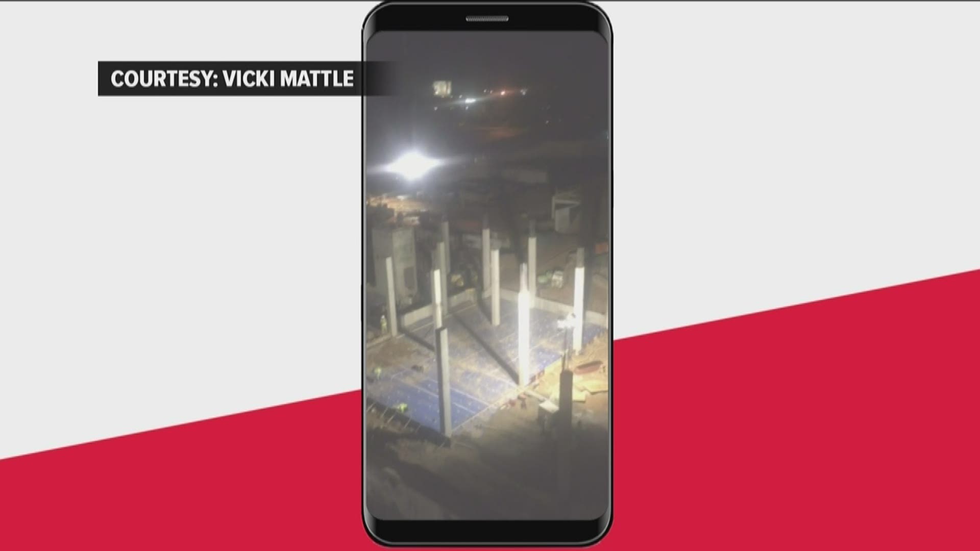 She sent a video of the construction happening at 4 a.m.