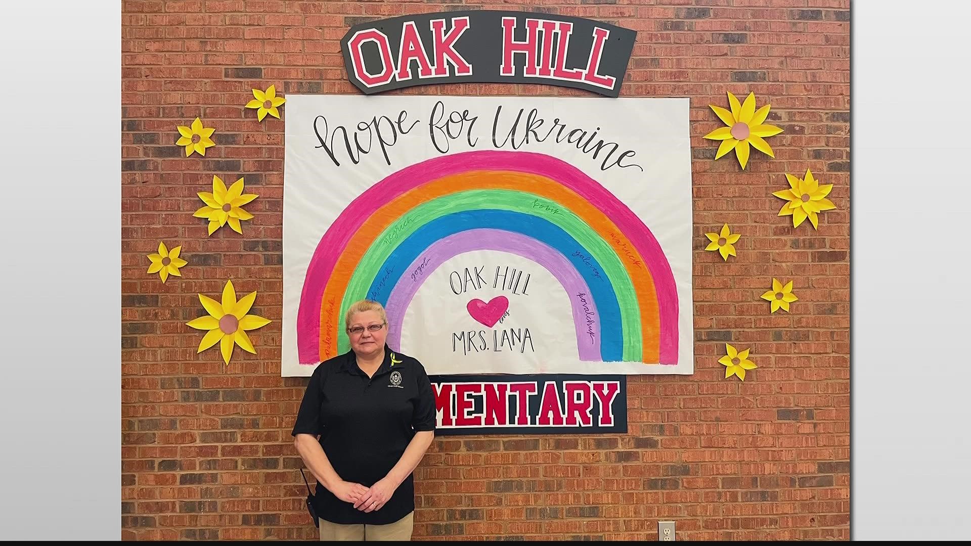 Oak Hill Elementary is showing its support.