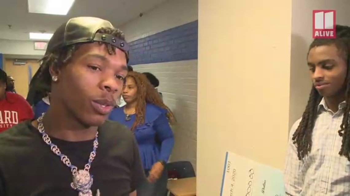 Lil Baby visits old high school starting scholarship program