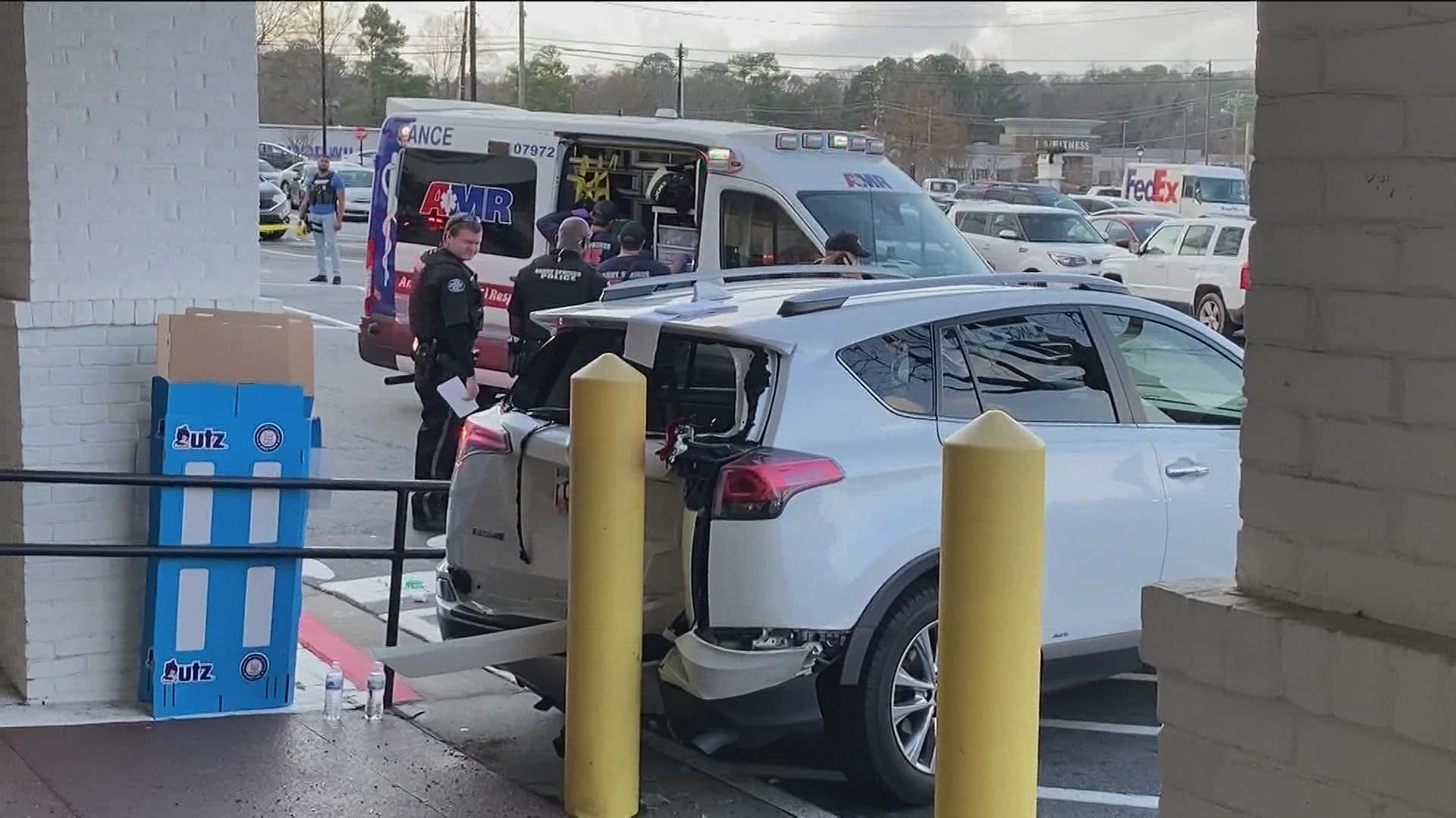 Sandy Springs Police Department was dispatched to the Publix at Abernathy Square off Rowell Road regarding an incident between a car and a pedestrian.