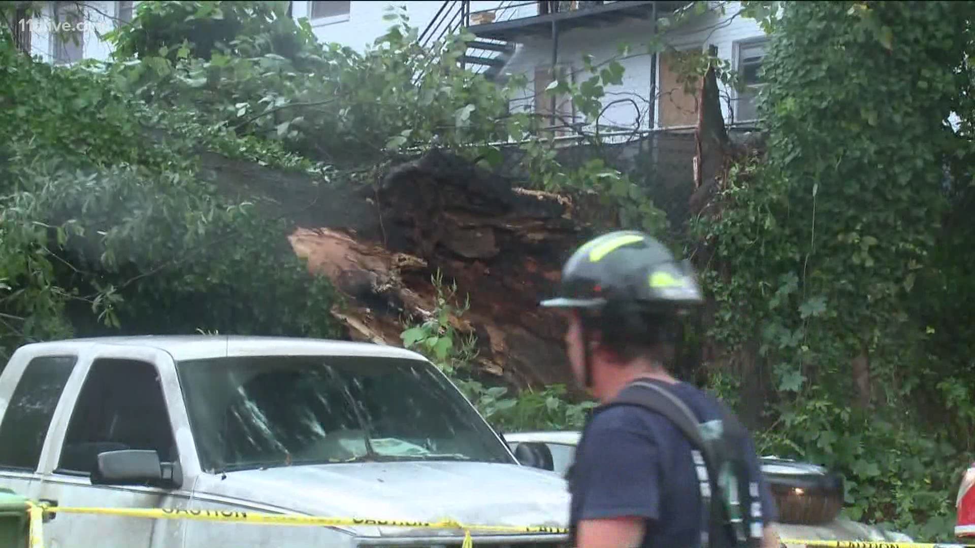 Flooded roads, toppled trees and smashed cars across metro Atlanta following Sally.
