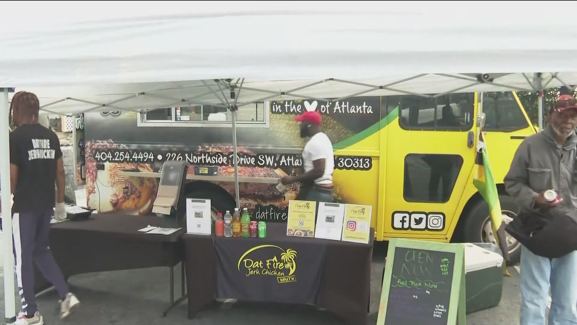 Chef Jay John and the rest of his crew at Dat Fire Jerk Chicken are working to get back on their feet serving a limited menu out of a food truck.