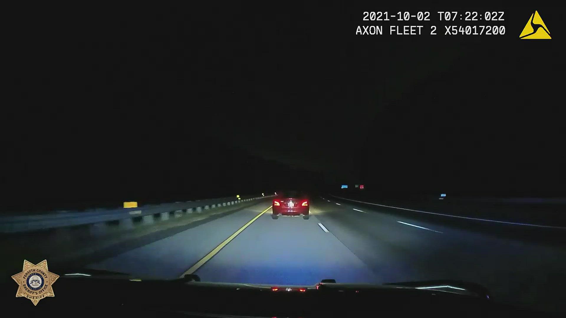 Dash cam video shows the chase that happened on Oct. 2. Two people are facing charges.