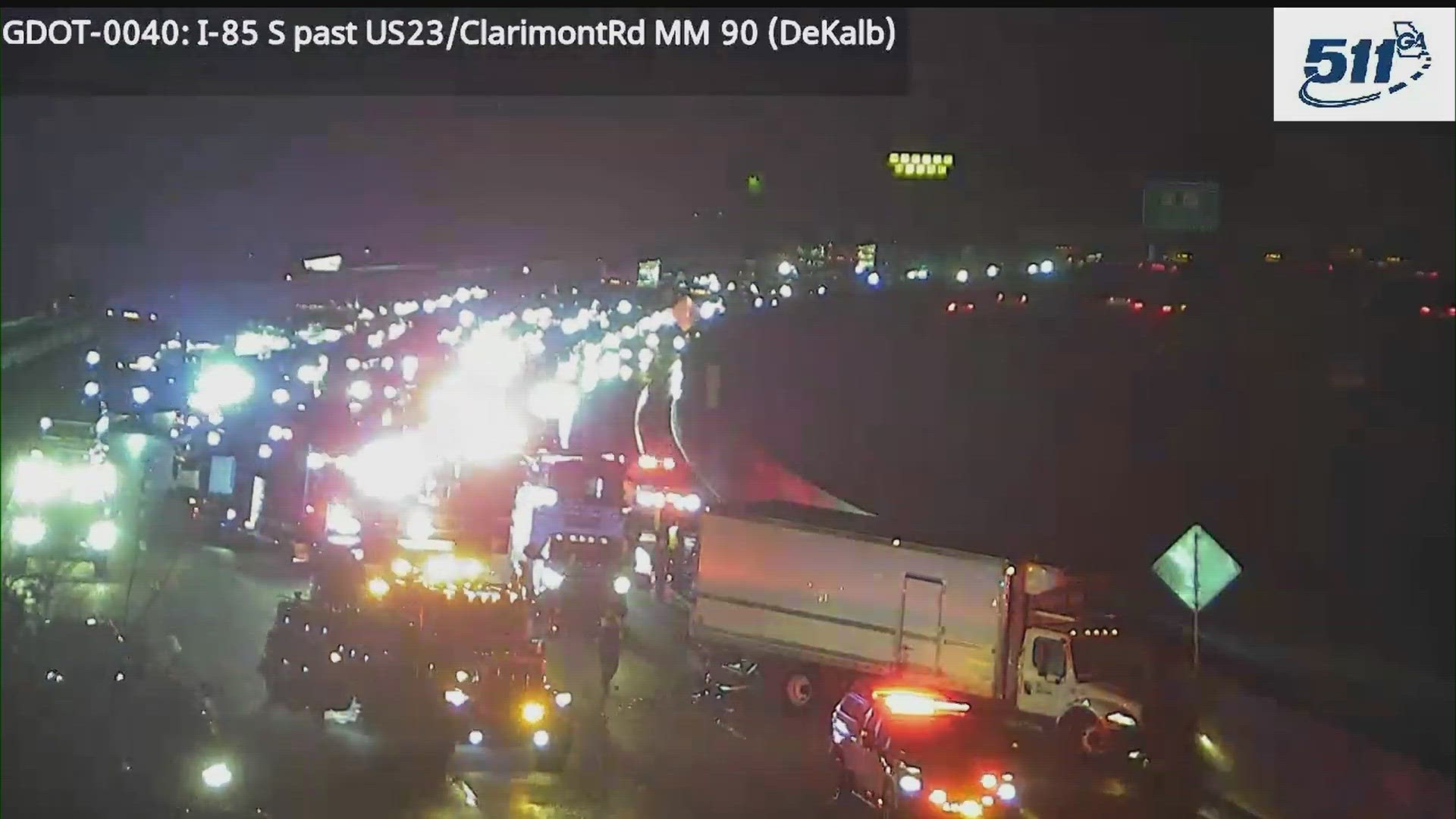 Tractor trailor crash blocks several I-85 lanes in DeKalb County | How ...