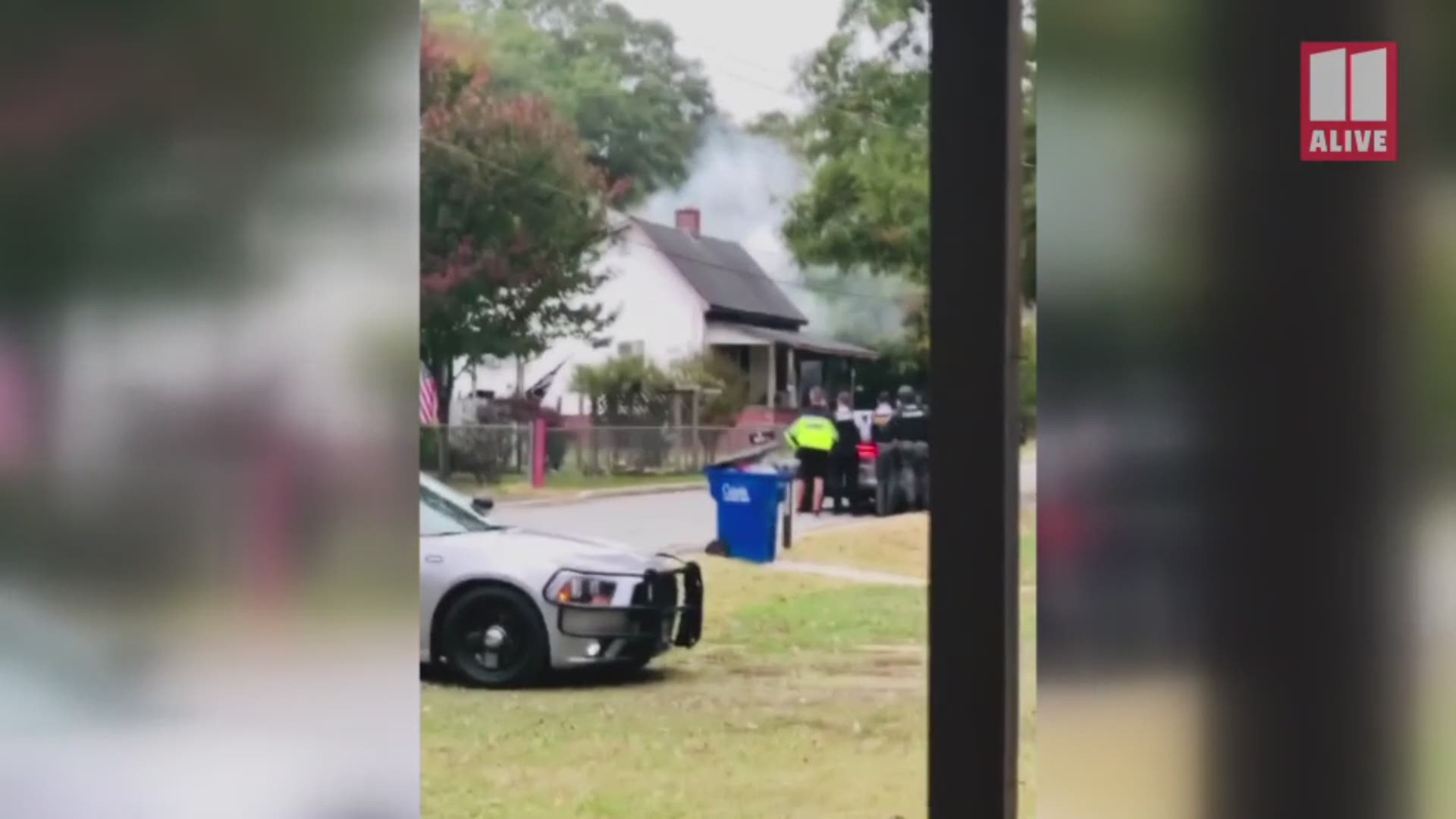 A viewer sent in this video of officers waiting outside during a SWAT standoff just outside of Conyers on Thursday, Nov. 7, 2019