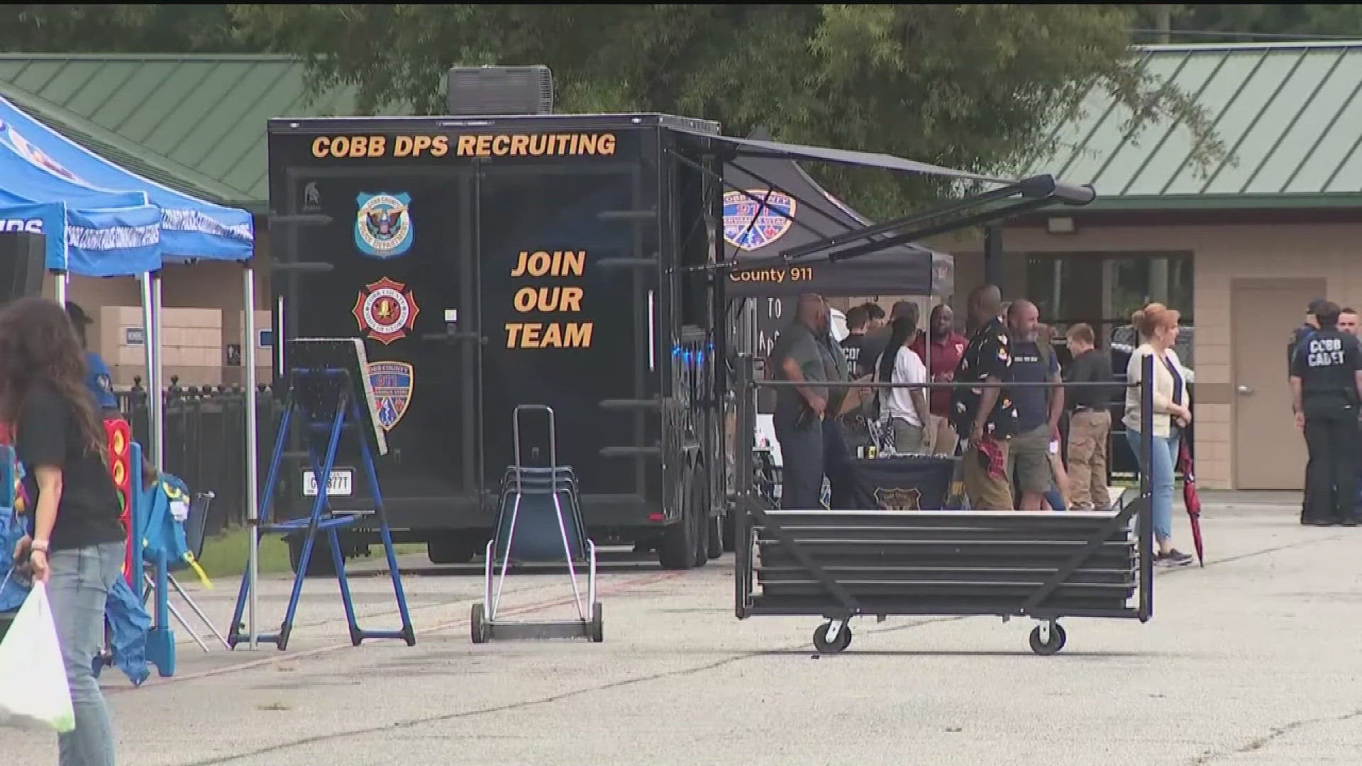 Police departments spent time connecting with residents in the community. 