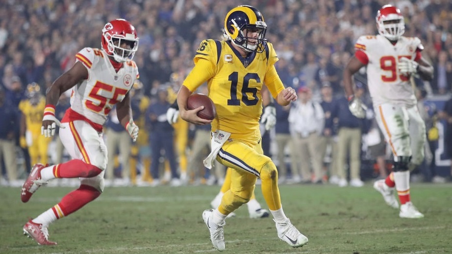 Watch as Jared Goff leads LA Rams to amazing 54-51 win over Chiefs