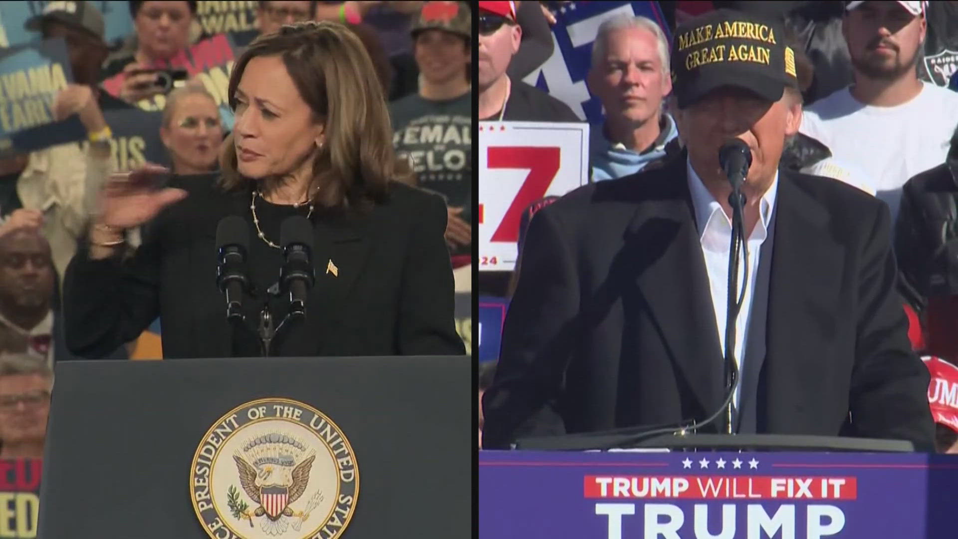 11Alive anchor Faith Jessie talks with NBC's "Meet the Press" moderator Kristen Welker about Harris and Trump's final campaign messages before Election Day.