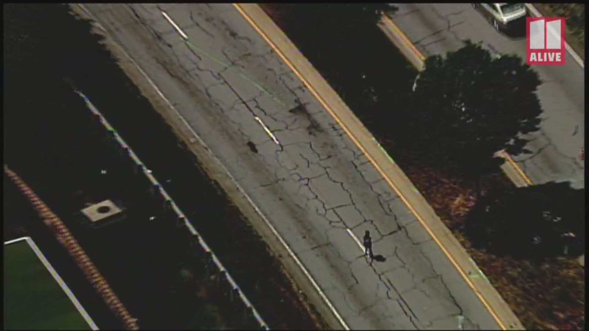 The 11Alive SkyTracker flew over the scene Wednesday afternoon.