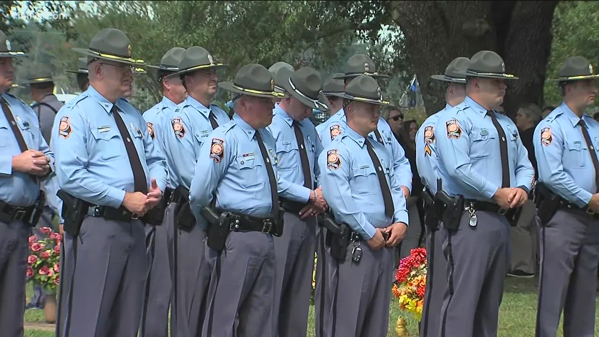 Dozens of Dylan Harrison's friends, family, and fellow officers gathered Friday to remember his life.