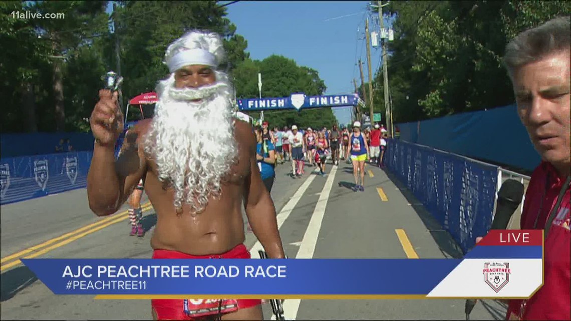 Santa just finished the AJC Peachtree Road Race!