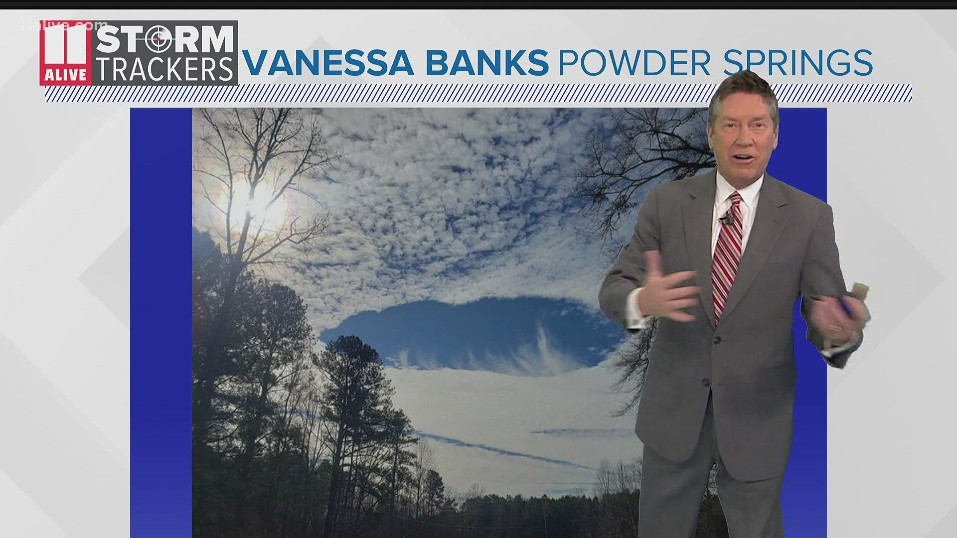 Hole punch clouds were seen across North Georgia Friday