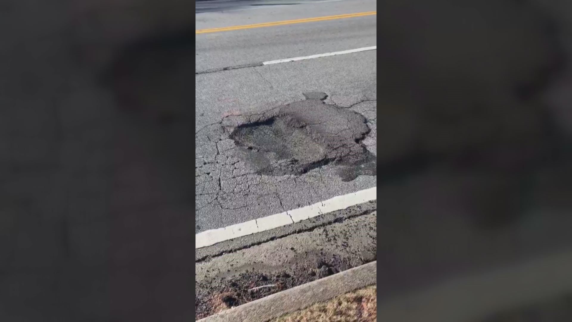 "This pothole has a trophy collection."