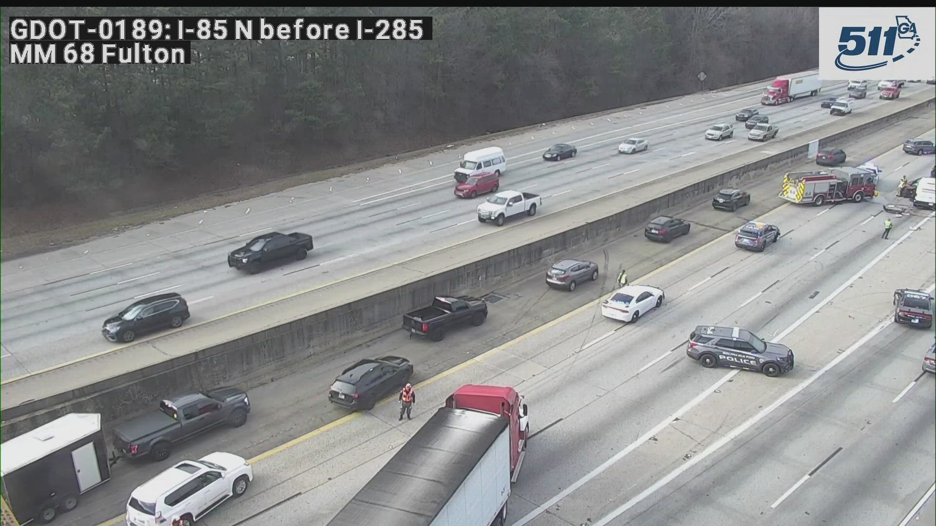 Major Crash Shuts Down I 85 North At I 285 Near Atlanta Airport