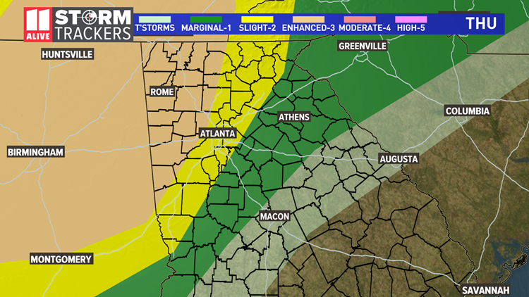 Georgia Severe weather expected March 25, 2021 | 11alive.com