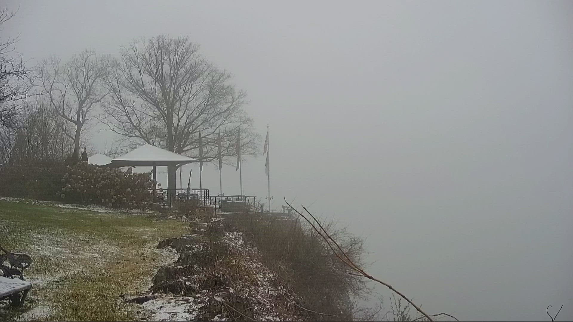 Take a look at snow falling in north Georgia at Lookout Mountain on Monday morning.