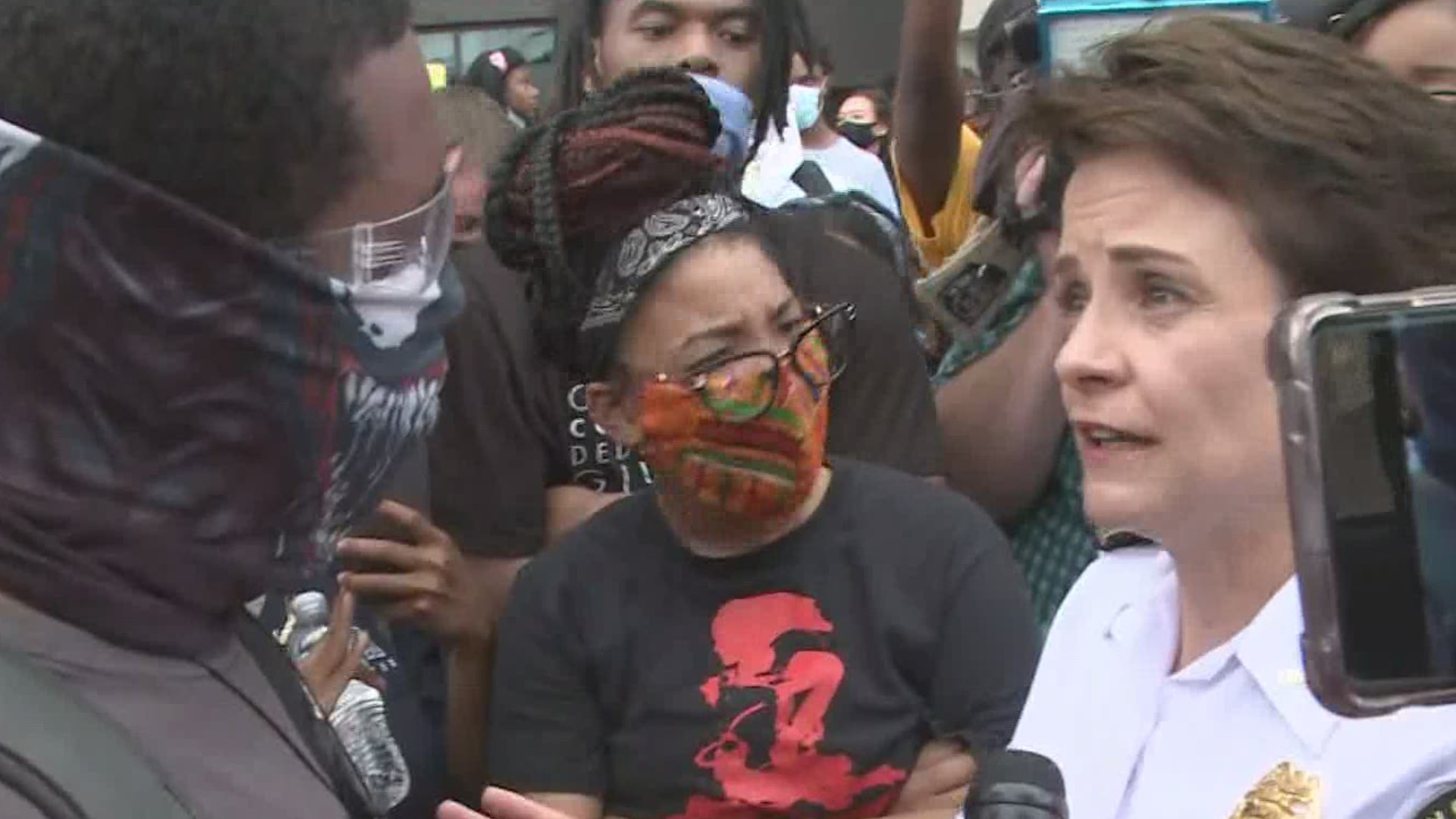 During an interview with police, she said protesters deserve to be heard.