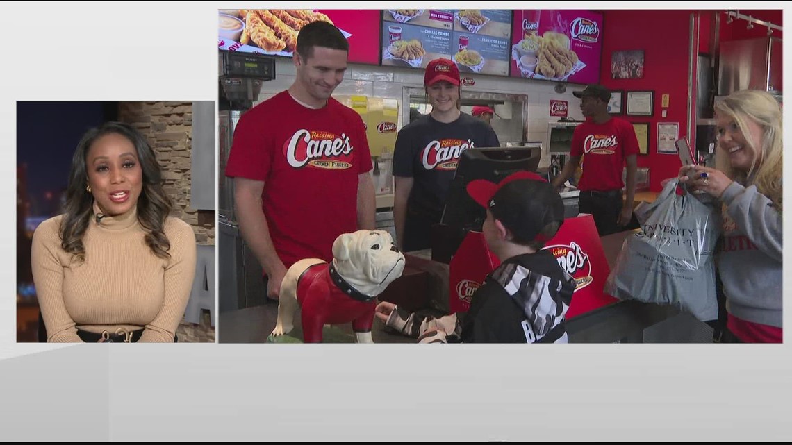 UGA's Stetson works at Raising Cane's in Athens