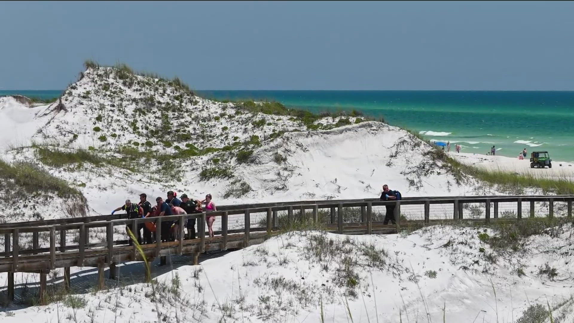 Walton County Sheriff's Office deputies said that the shark attacks happened at two beaches about 4 miles apart.