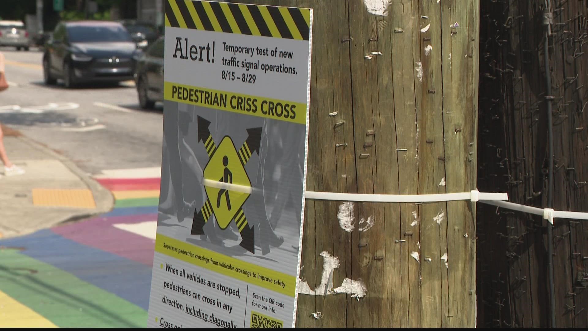 People can now walk from all corners at the same time on Midtown's rainbow crosswalk at 10th and Piedmont Avenue.