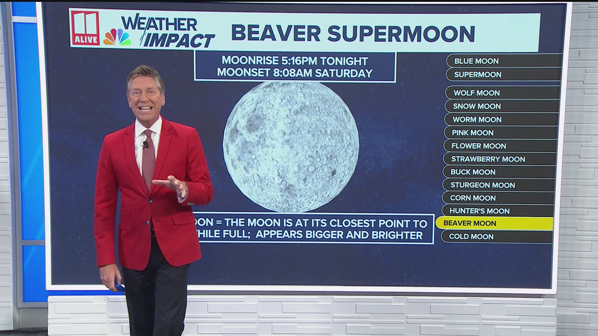 Here's what time the moon will rise over Atlanta and why it's called the Beaver Moon.