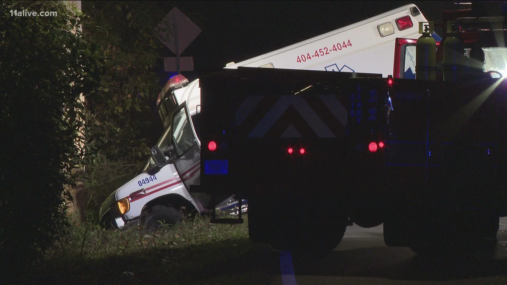 Authorities said an ambulance patient, 66-year-old Wilton Thomason, died when the ambulance overturned into a ditch.