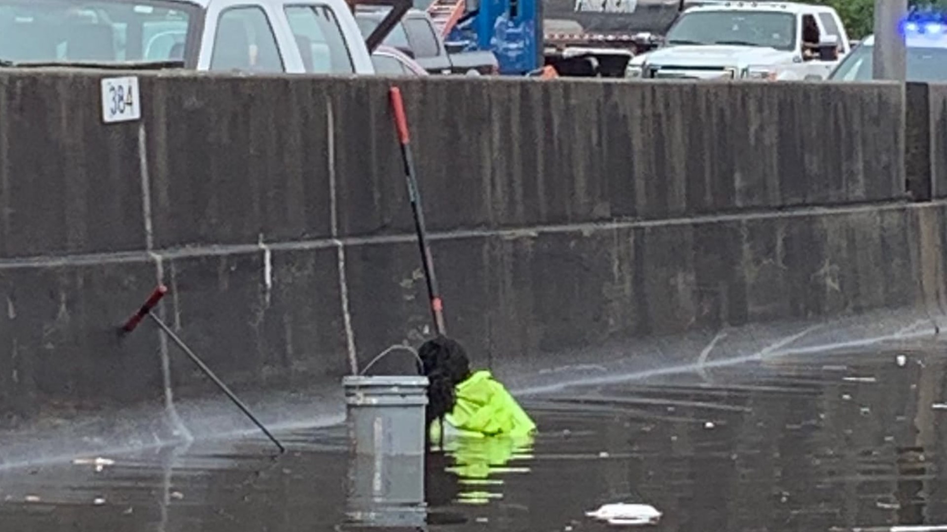 'He's risking his life, soaked to the bone, to address the problem.'