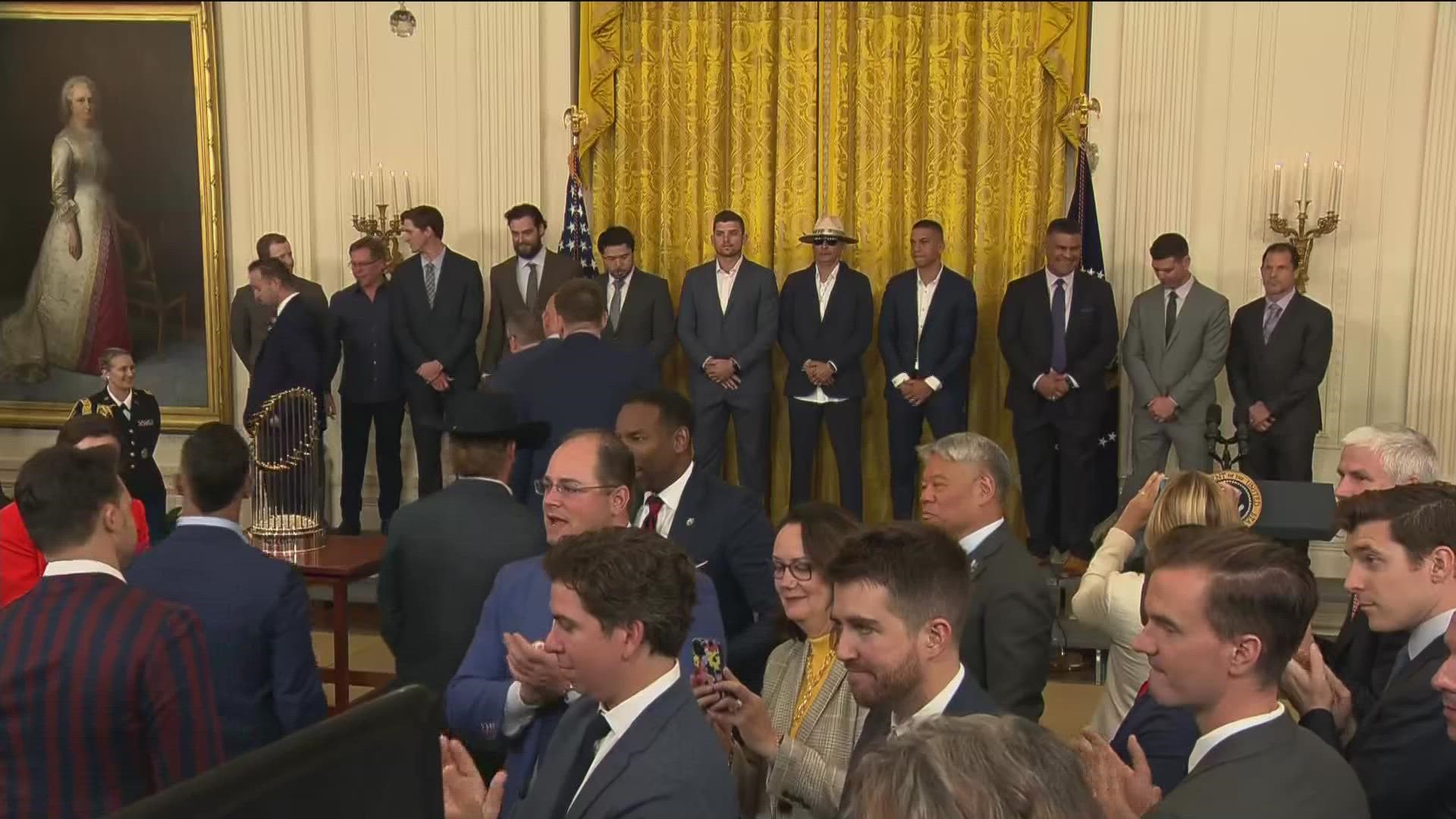 Braves visit White House to celebrate World Series, Watch Live