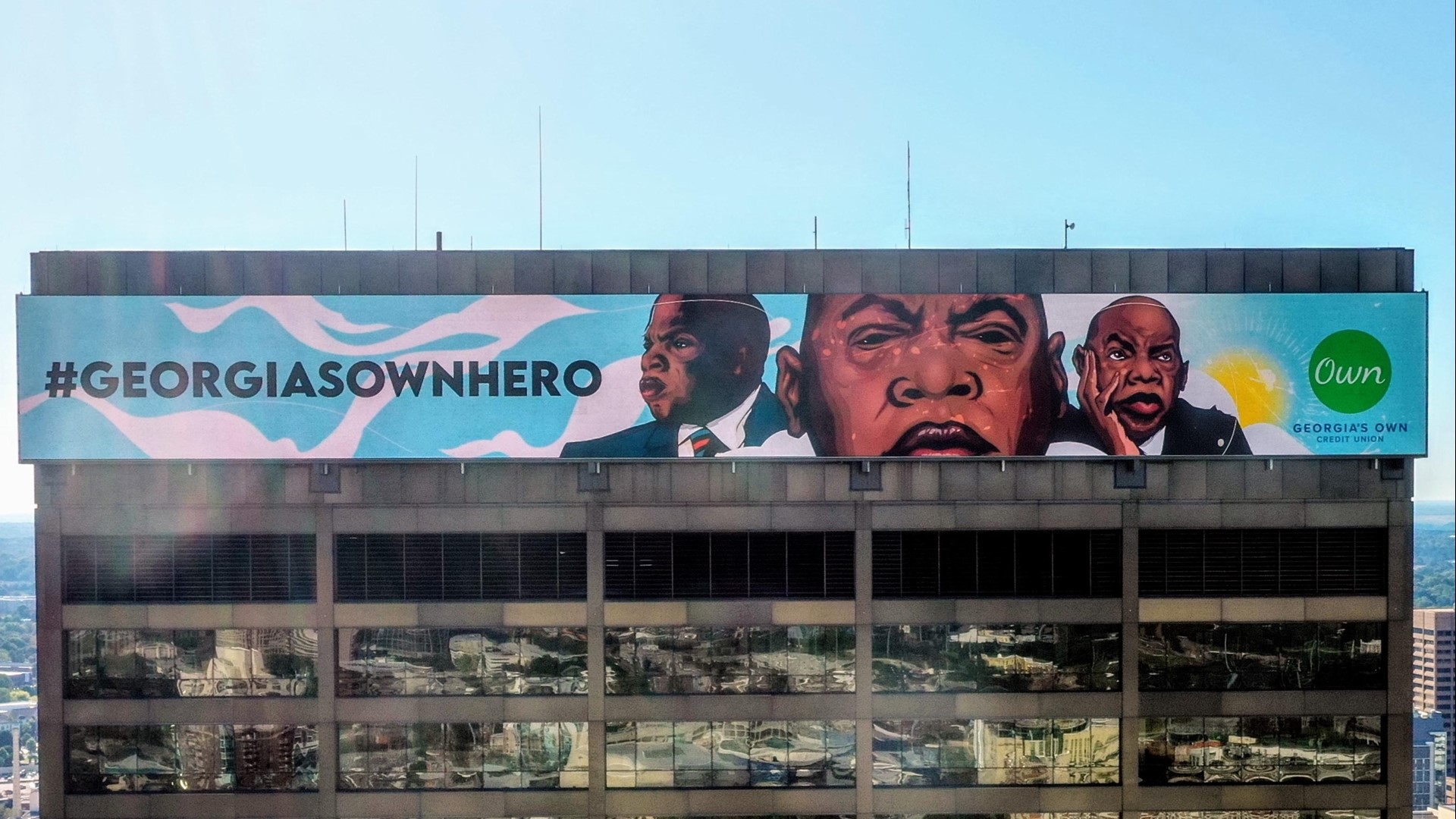 John Lewis mural unveiled over Atlanta skyline