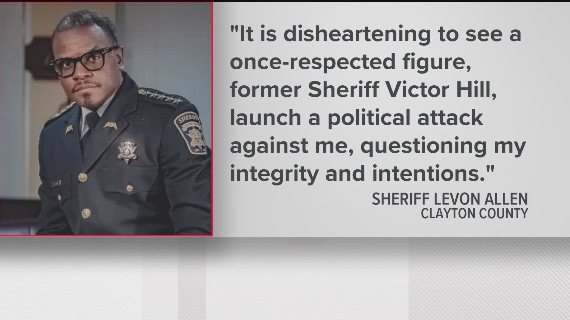 Sheriff Levon Allen said he would not become a "political puppet."